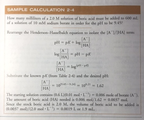 Henderson-Hasselbalch Problem