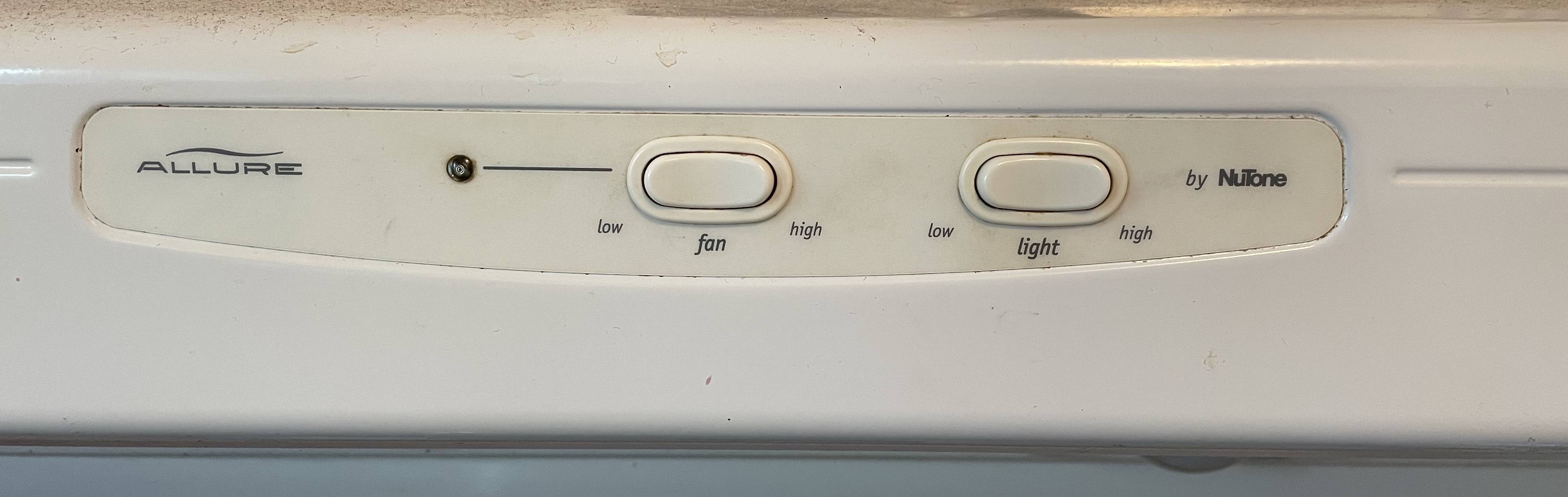 Range hood control panel