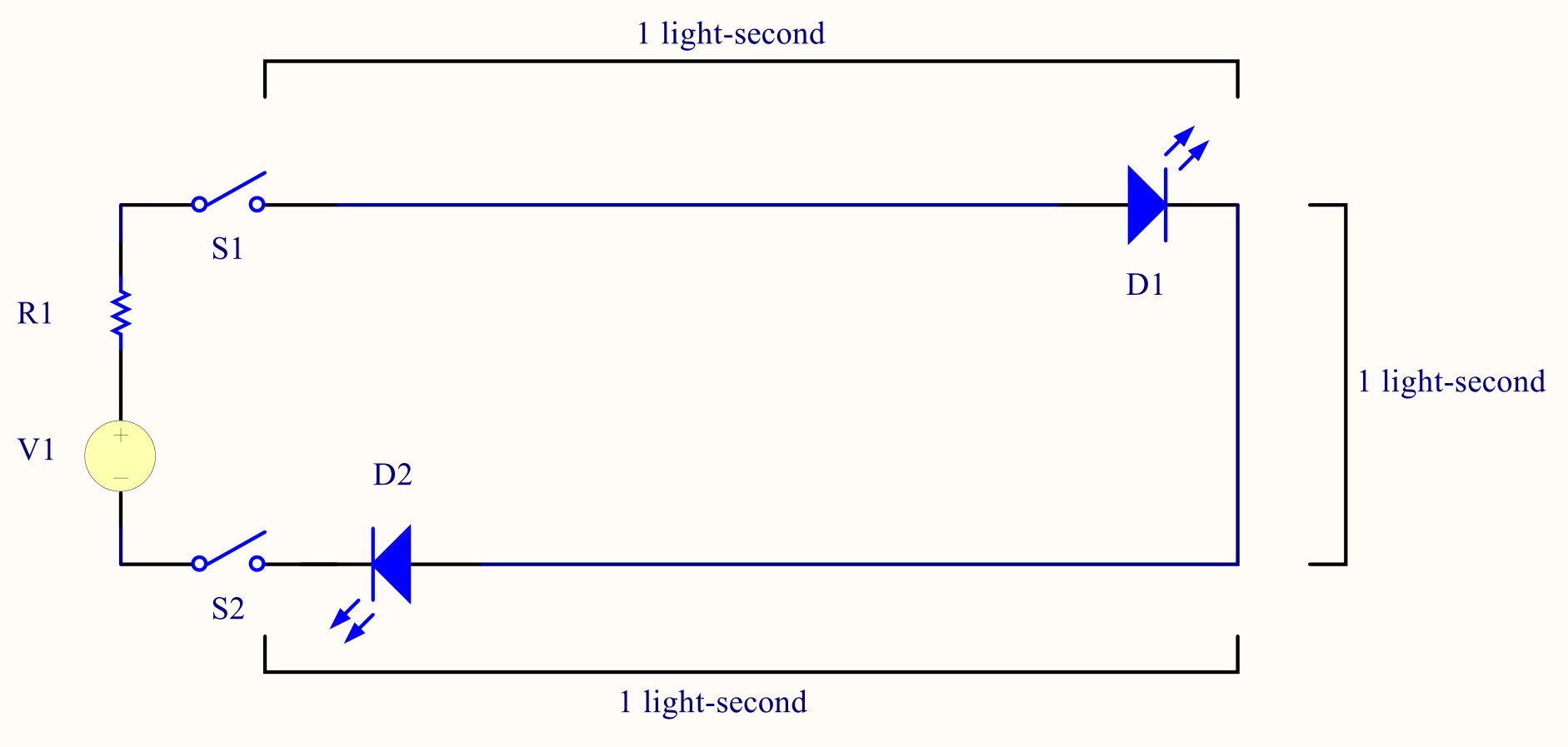 Circuit with two switches that open and close simultaneously