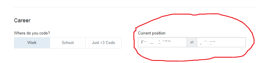 Current Position, formerly in the profile editor