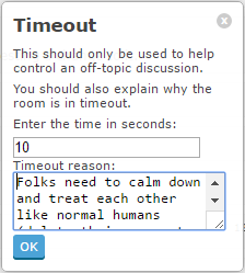 timeout dialog