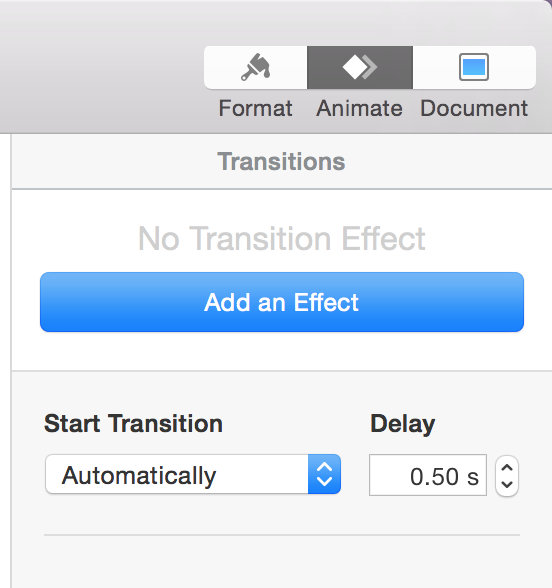 Transition timing