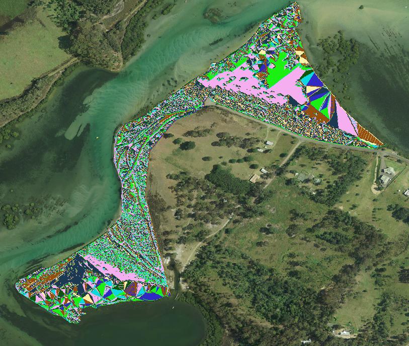 Flow direction raster generated from clipped DEM