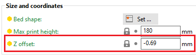 PrusaSlicer Z-offset setting