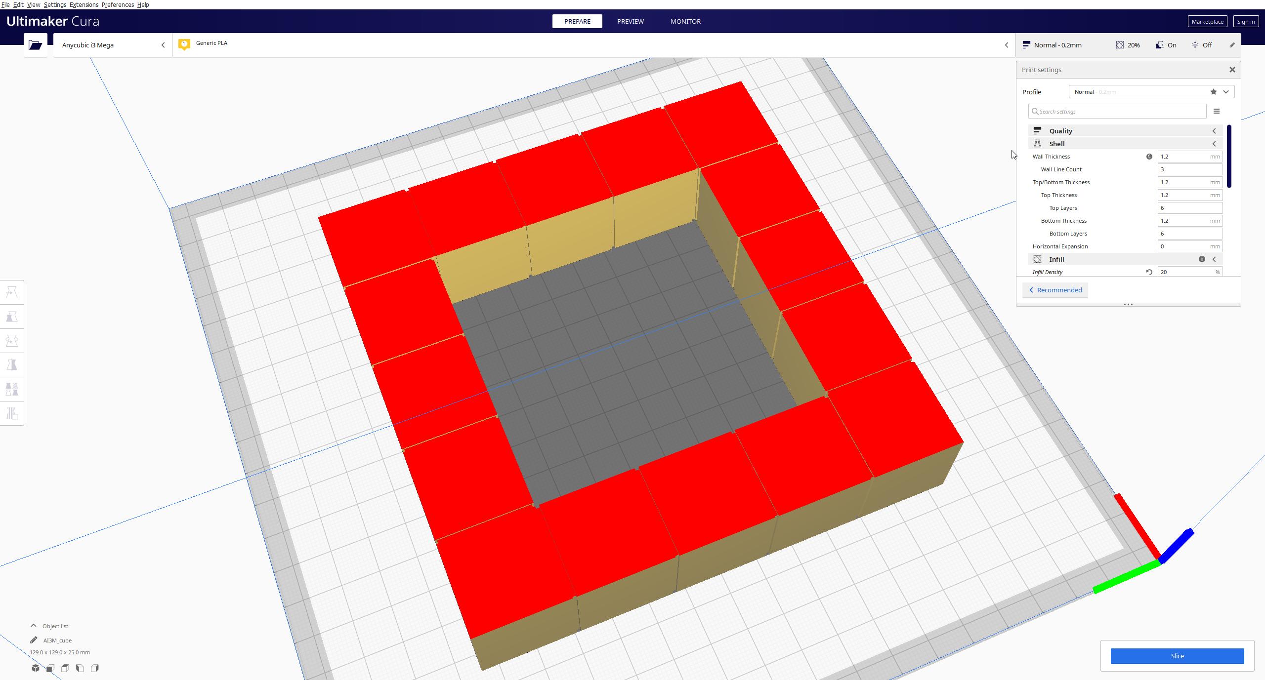 Ring of cubes in Cura