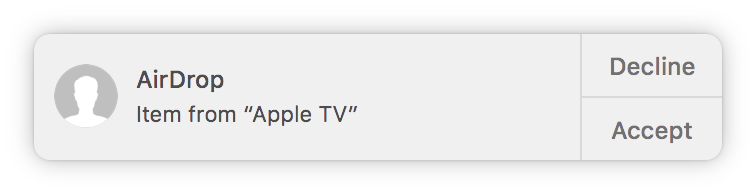 AirDrop: Item from Apple TV