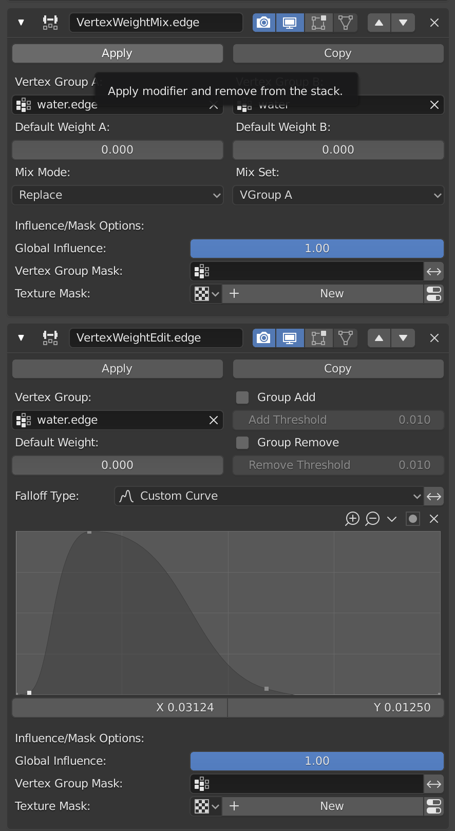 Here's a picture of that part of the modifier stack.