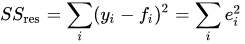 formula from wiki coefficient of determination article