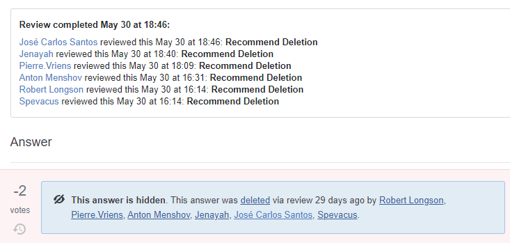 Recommended Deletion