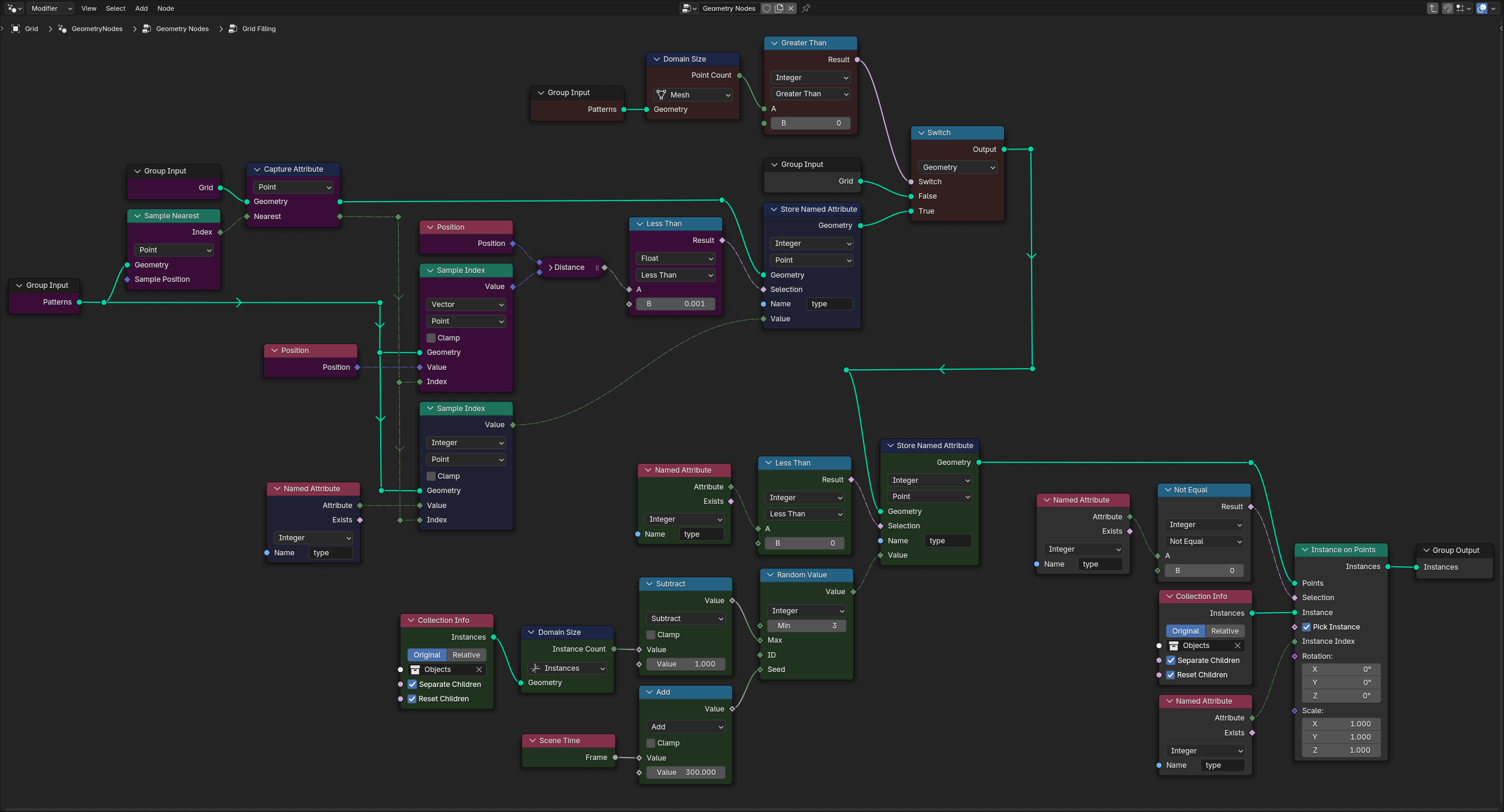 GN graph to spawn objects