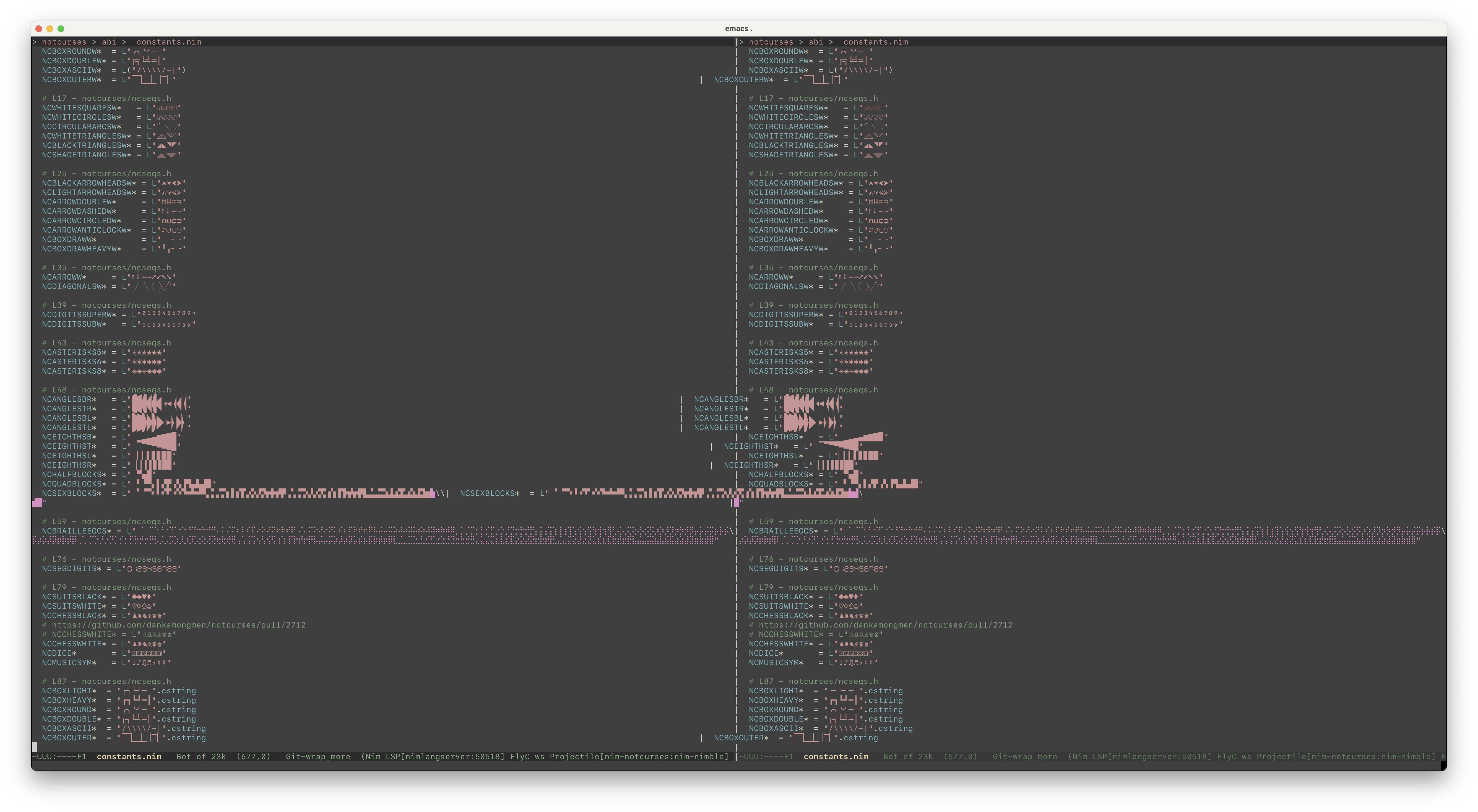 visual corruption in Emacs