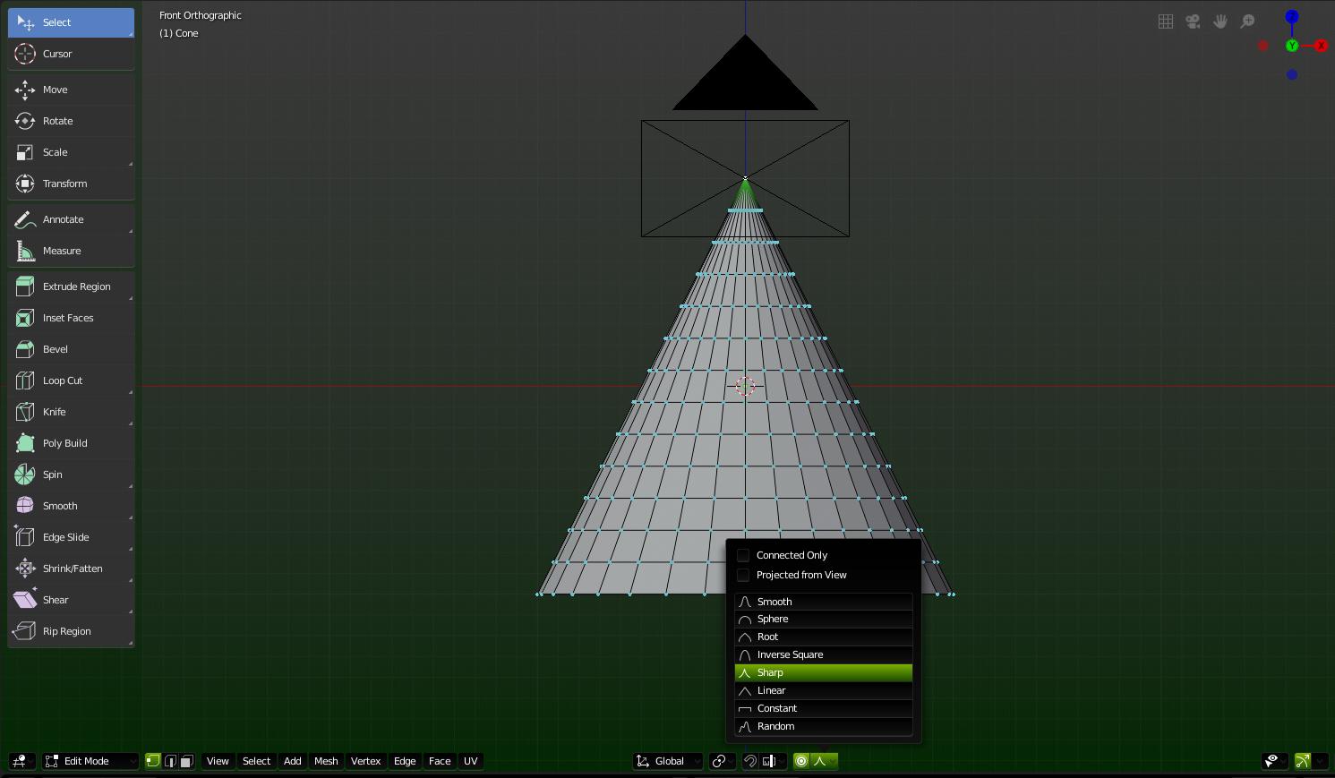 Proportional Editing Menu