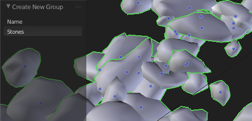 Creating a group and naming it "Stones"