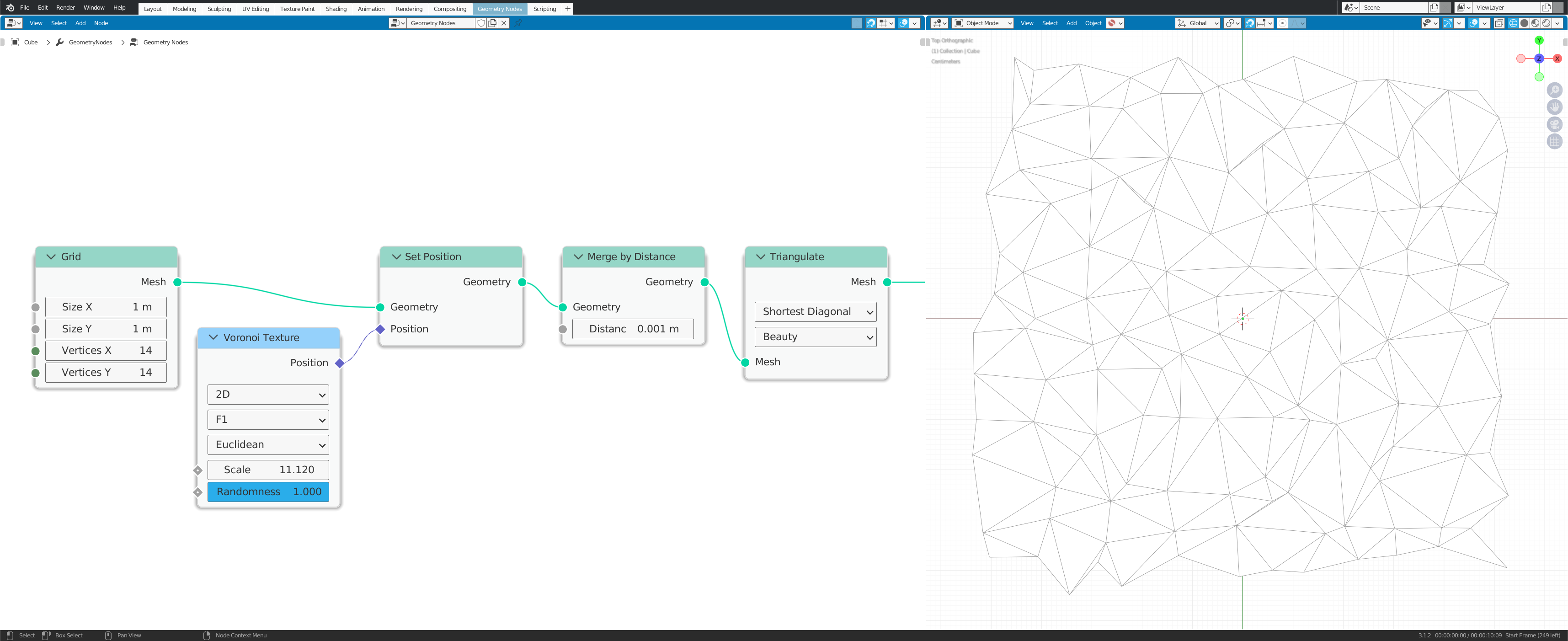 Selectively join points using geometry nodes - Voronoi Texture