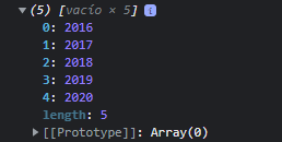 Así se ve el array en consola