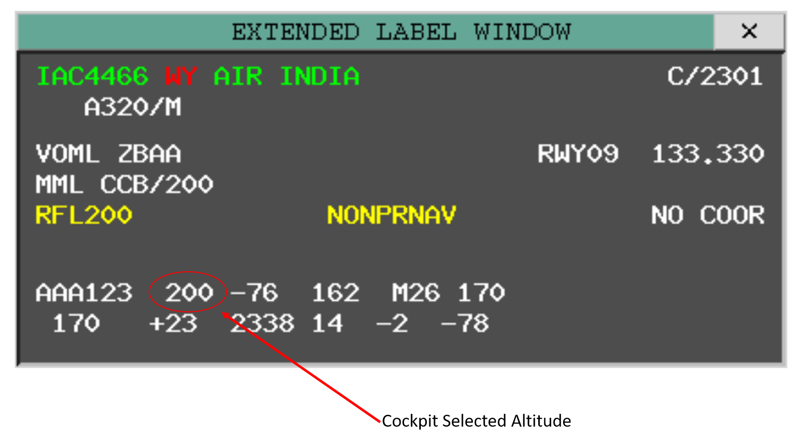 Mode S Extended Label Window