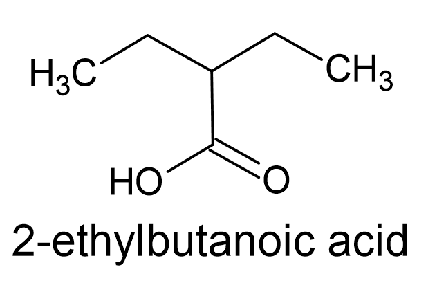 Structure of 2-ethylbutanoic acid