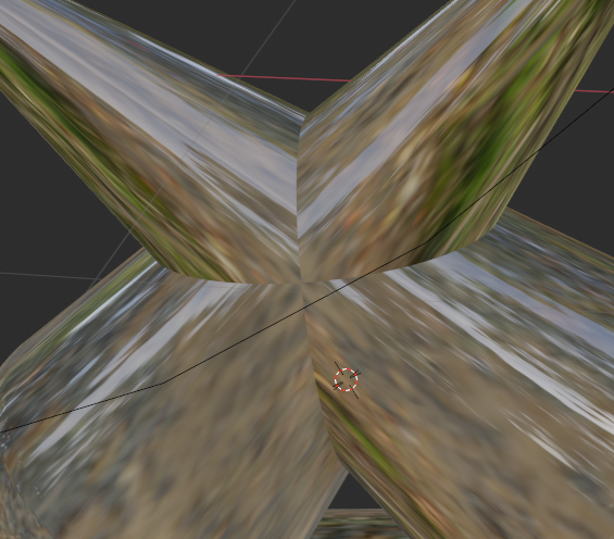 This is how I want it to resolve the merged vertices (visual reference; this is still 2 objects not merged)