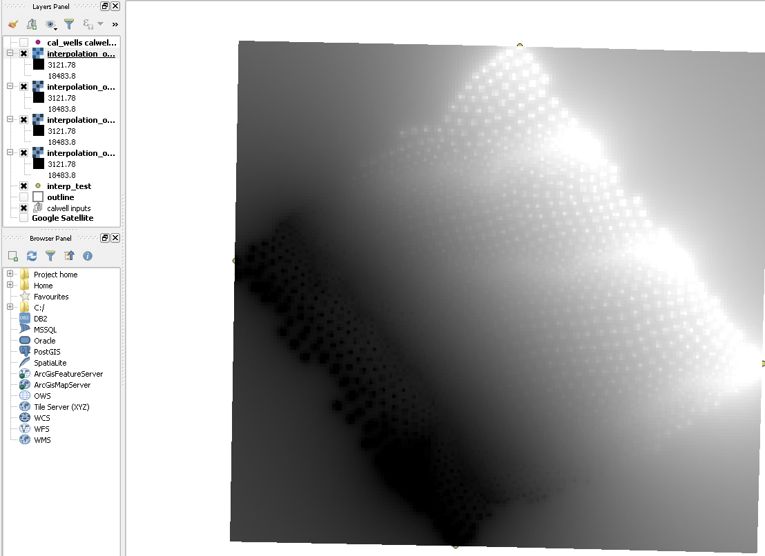 Output interpolated raster, duplicated 4x