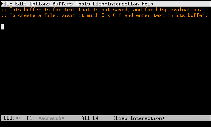 scratch buffer in terminal Emacs