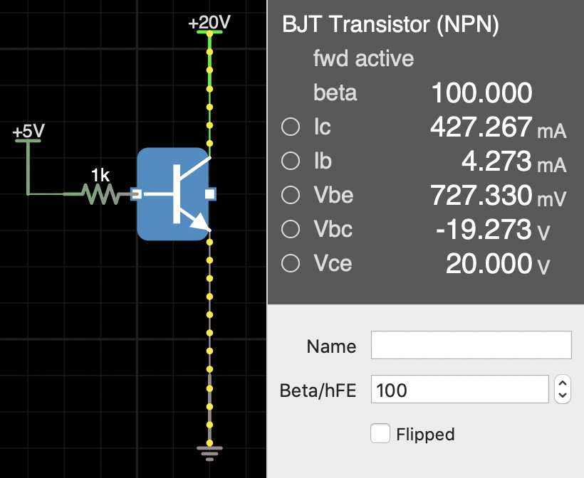 BJT simulation