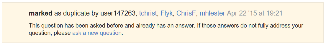 This question has been asked before and already has an answer. If those answers do not fully address your question, please ask a new question.