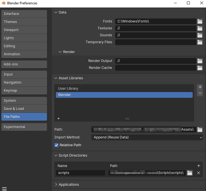 Import method drop-down in preferences