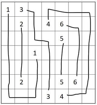 numberlink puzzle 1 solution