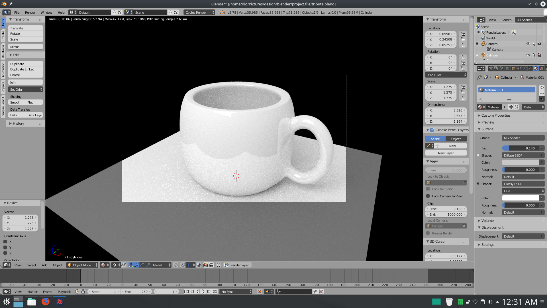 Here's render view