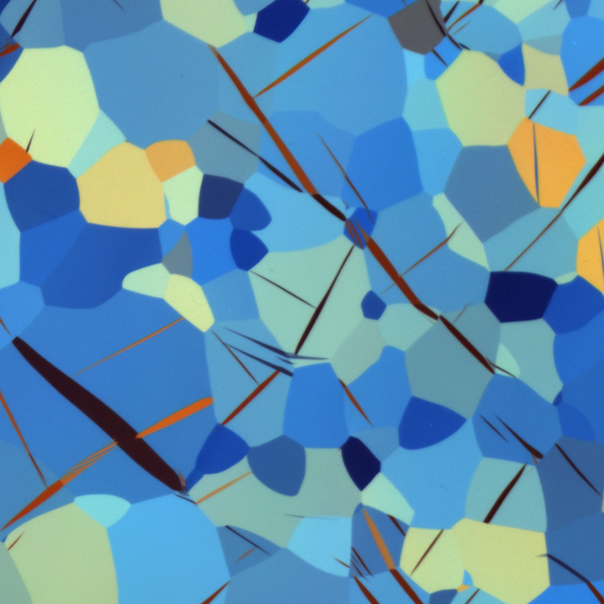 Colored Grain regions of a microscopic material surface