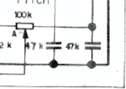 Capacitor with "47 K"