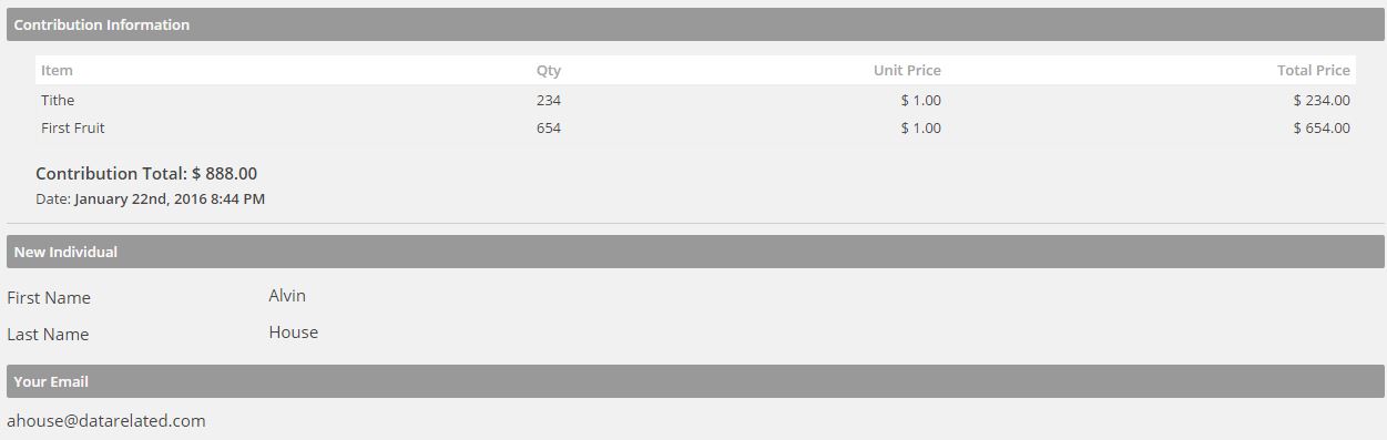 example giving amount display 2