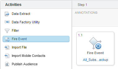 Fire Event Activity in Automation Studio