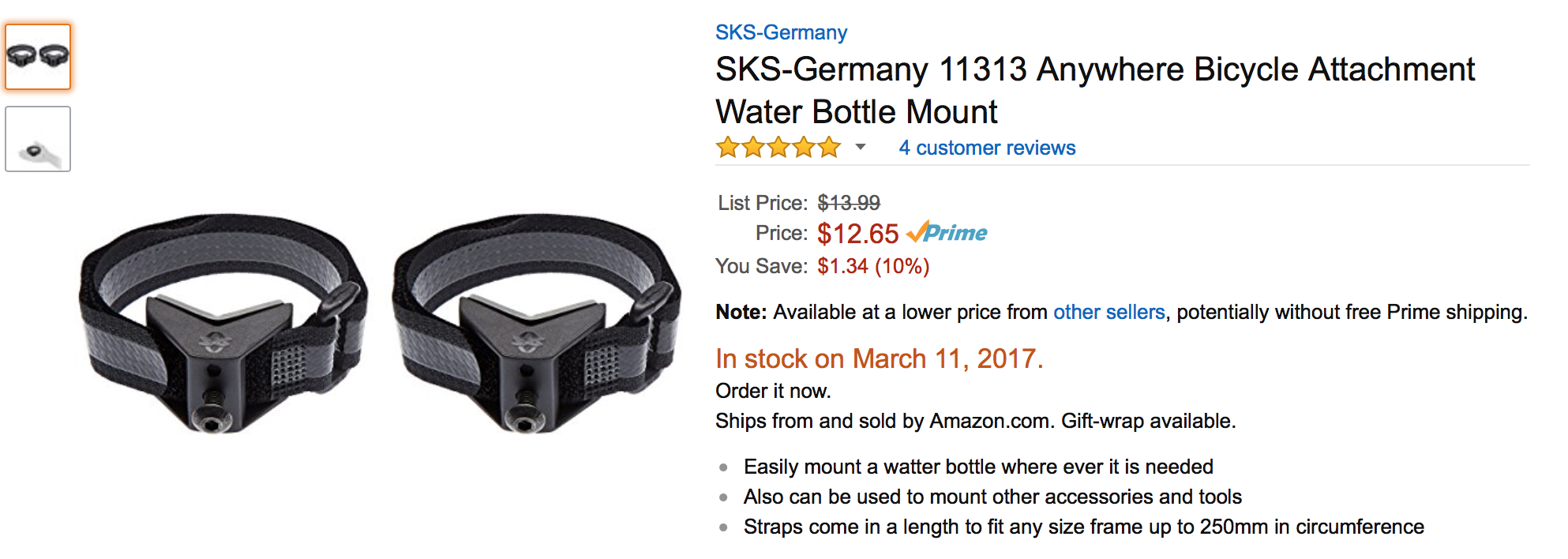 SKS bottle cage adapter