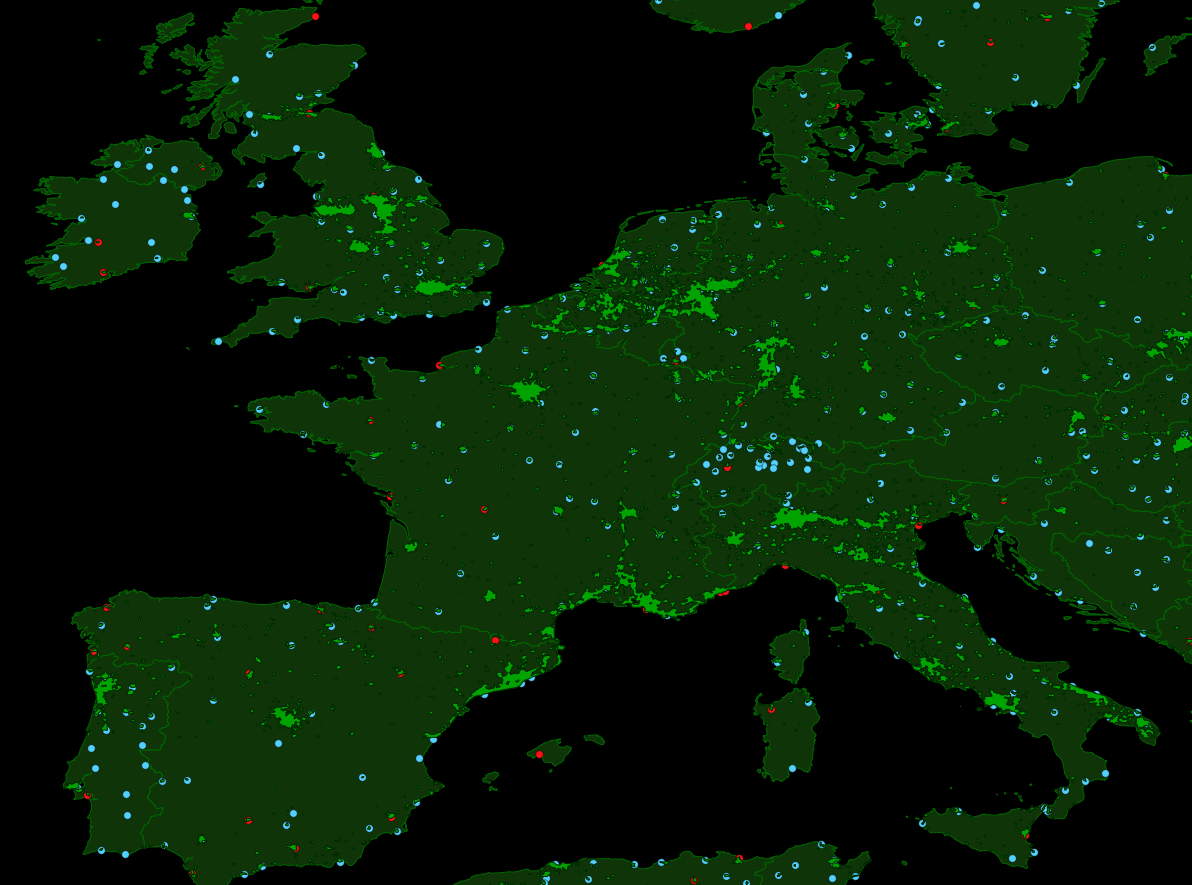 countries, urban areas, populated places