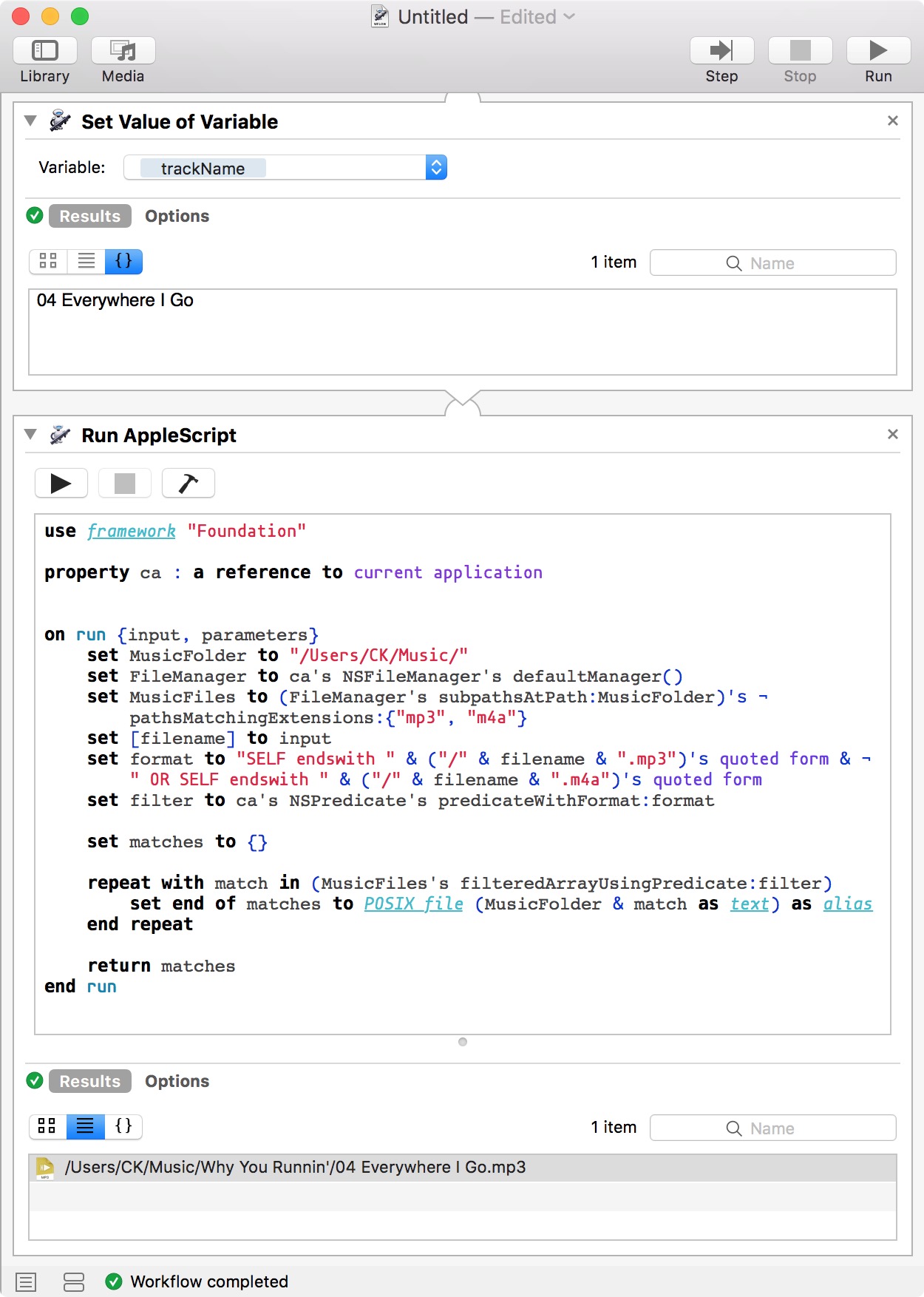 Automator Workflow