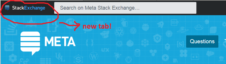 launches SE home page in a new tab! oh noes!