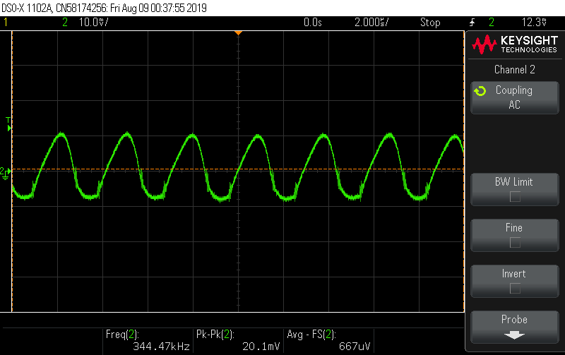 Actual pk-pk ripple with proper probing technique