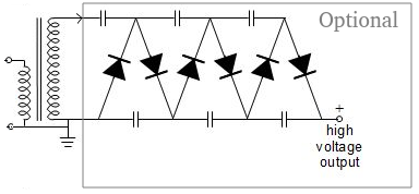 HV transformer with voltage multiplier