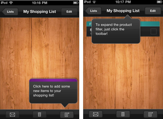 My Shopping List app tips