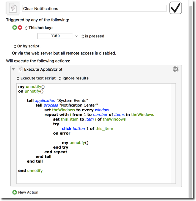 Script employed in Keyboard Maestro