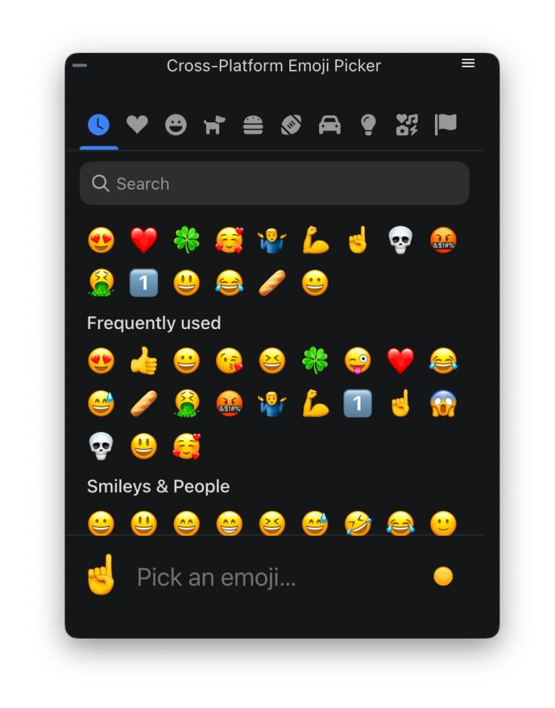 screenshot of Cross-Platform Emoji Picker