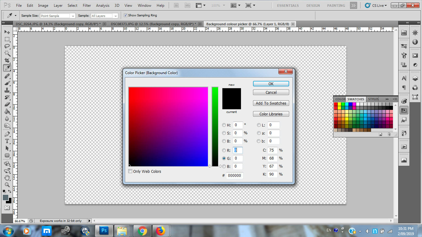 Background colour picker