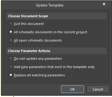 Update Template prompt