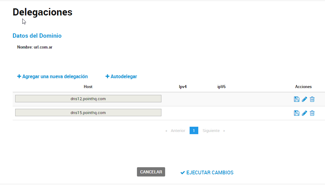 Delegacion de dominio en NIC.ar