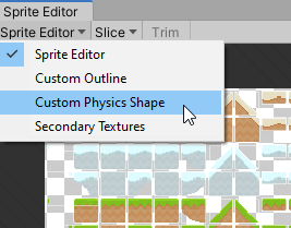 Screenshot showing Custom Physics Shape in Sprite Editor