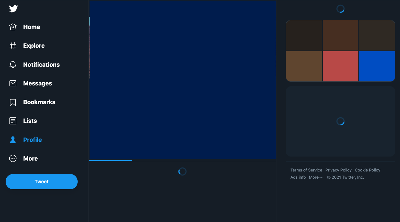 Twitter loading screen