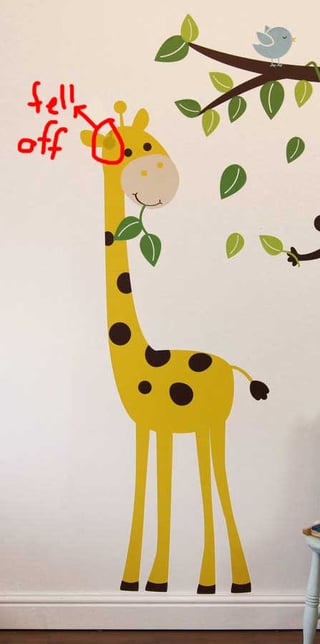 Picture of a giraffe wall sticker