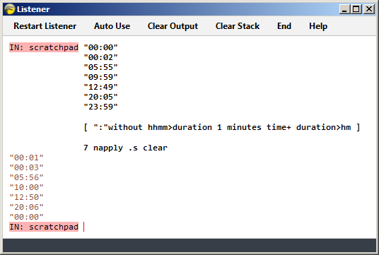 A screenshot of running the above code in the Factor Listener