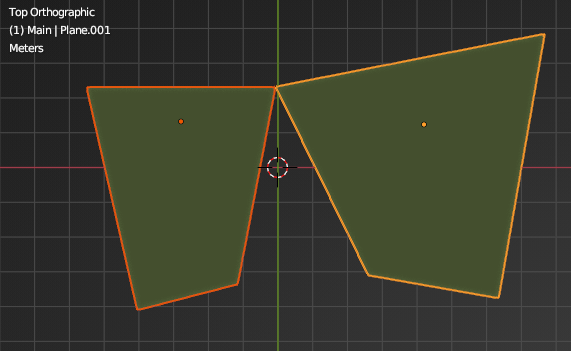 Two quadrilaterals in the same plane with one vert sharing a location